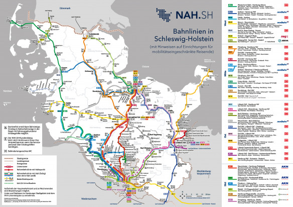 Bahnlinienplan für Schleswig-Holstein | NAH.SH